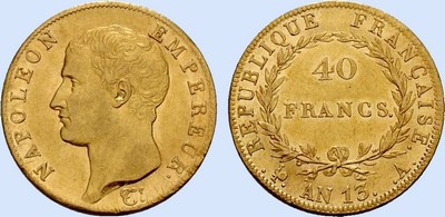 40 Francs NAPOLEON Tte nue Calendrier rvolutionnaire